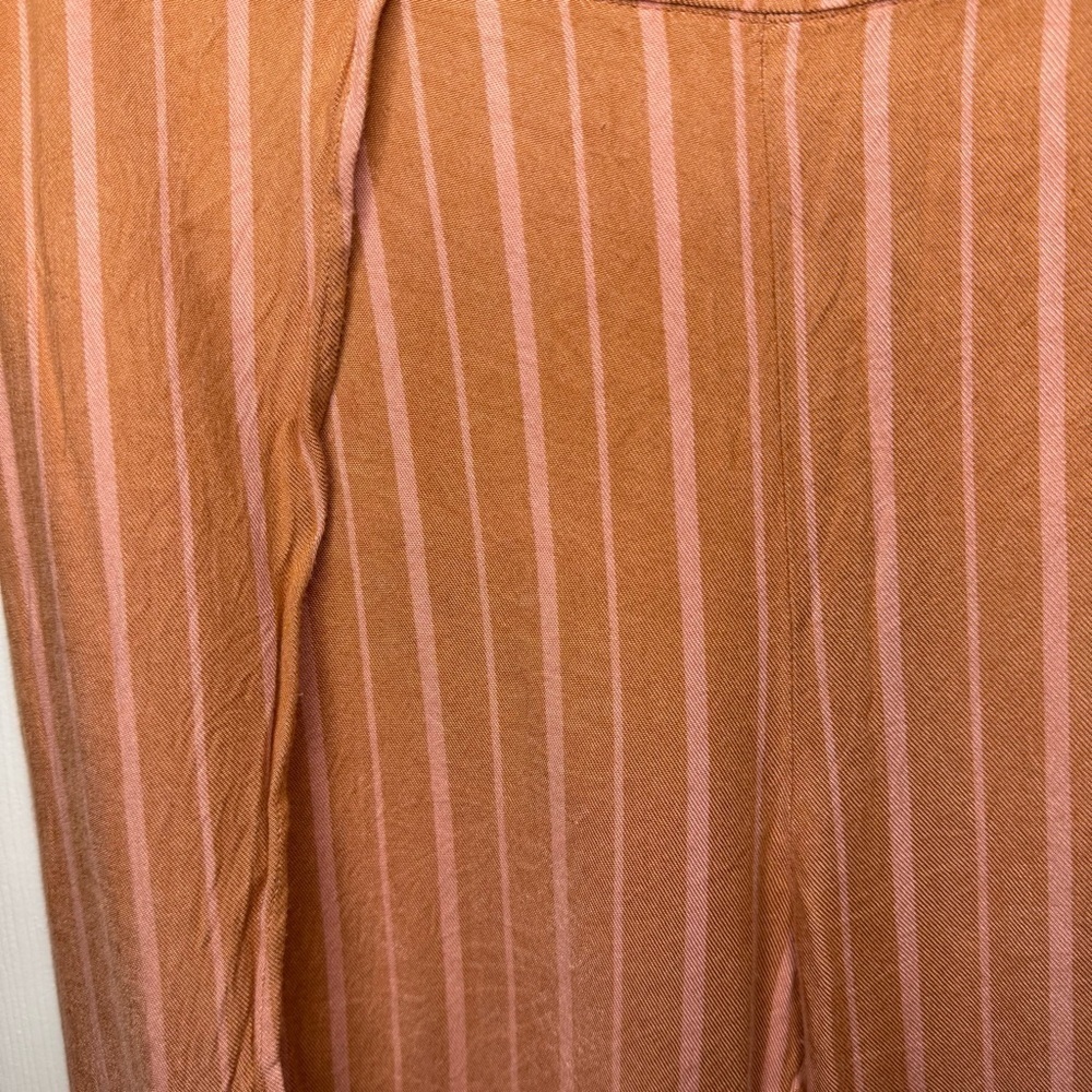 Free People Open Harem Pants Salmon Pink and Orange Stripes Size 12 GUC see pics - Picture 2 of 6